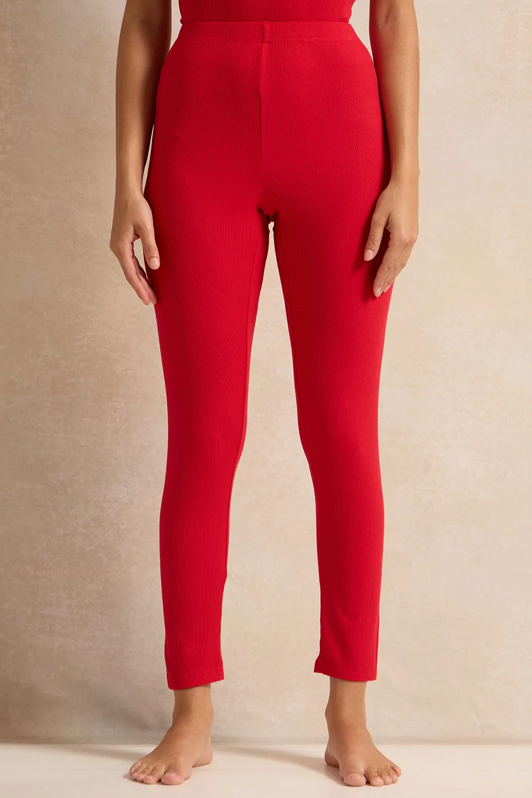 Women Red Solid Pajama Set (2 Piece) sold by Redtag product image thumbnail 3