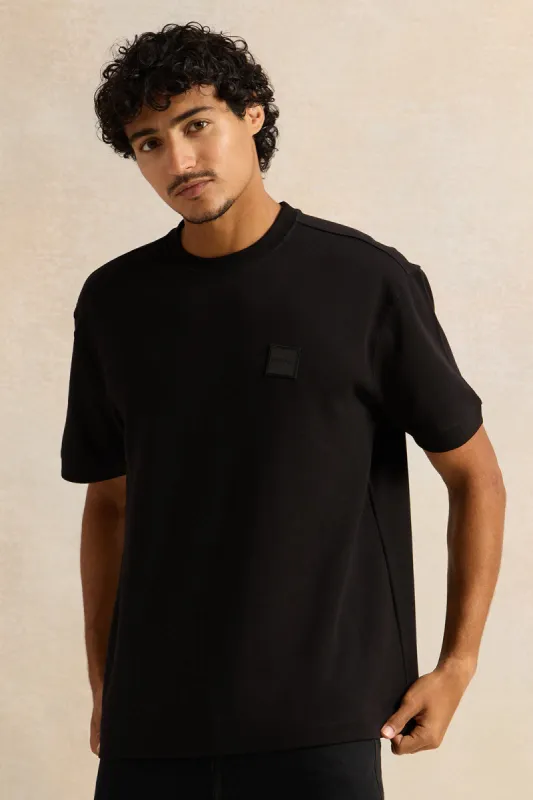 Men Black Lounge T-Shirt sold by Redtag