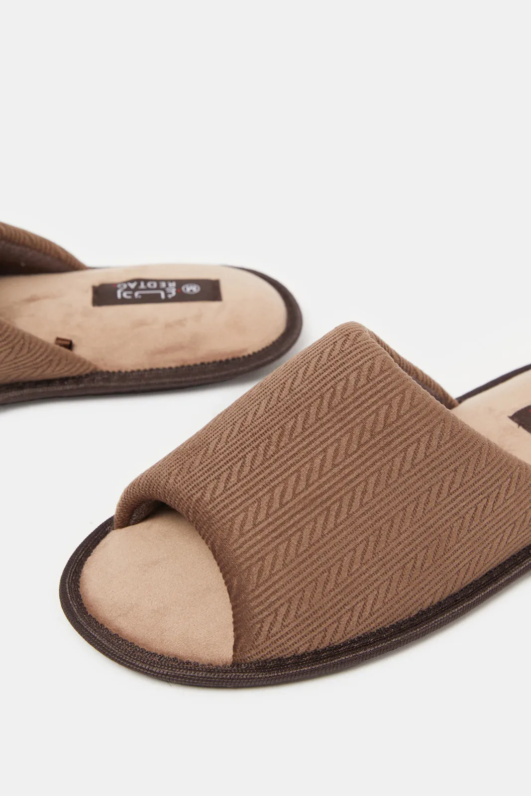Men Brown Embossed Slipper sold by Redtag product image thumbnail 3