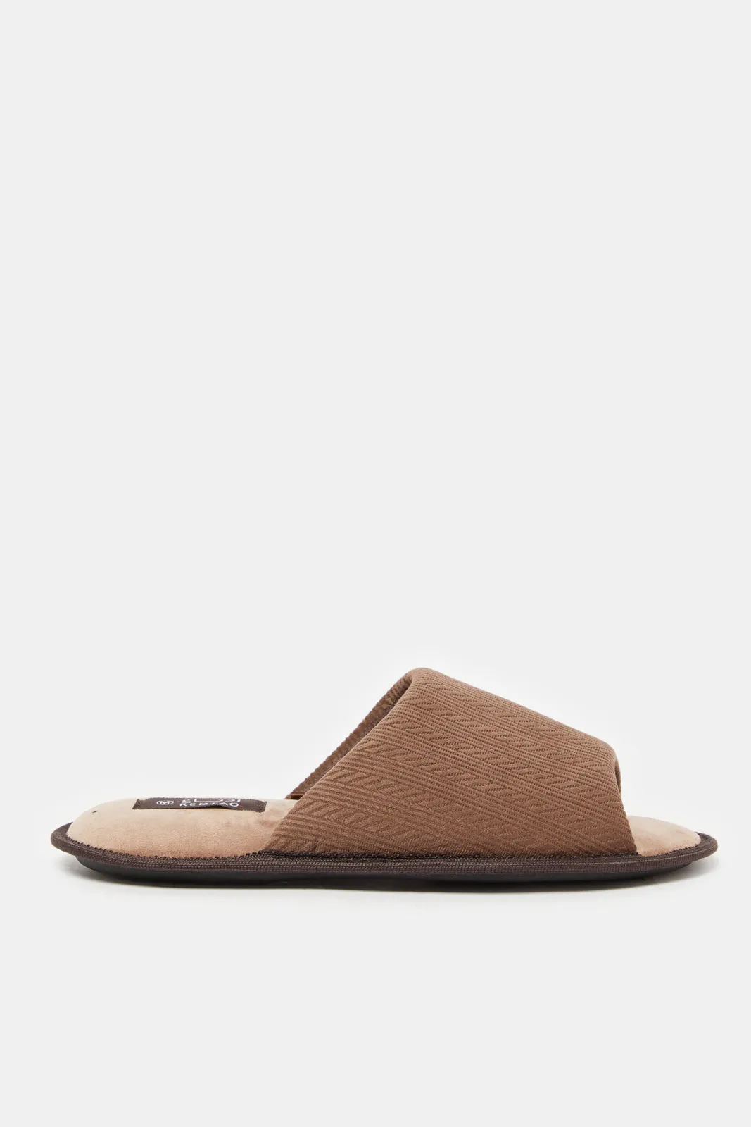 Men Brown Embossed Slipper sold by Redtag