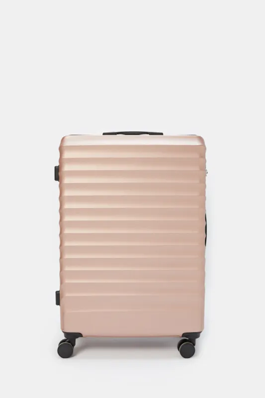 Rose Gold Textured Trolley Luggage 24 Inch sold by Redtag