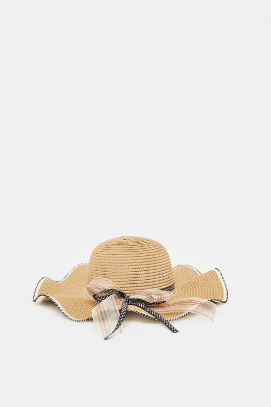 Women Beige Embellished Hat sold by Redtag