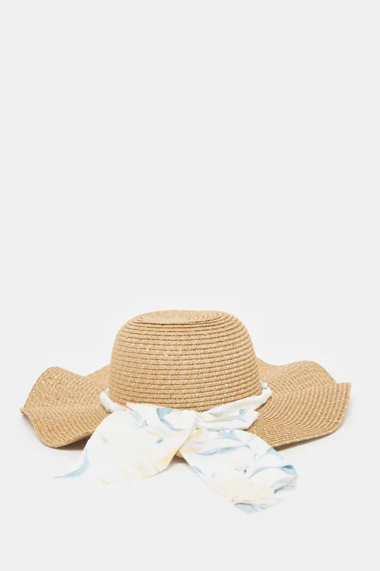Women Beige Embellished Hat sold by Redtag