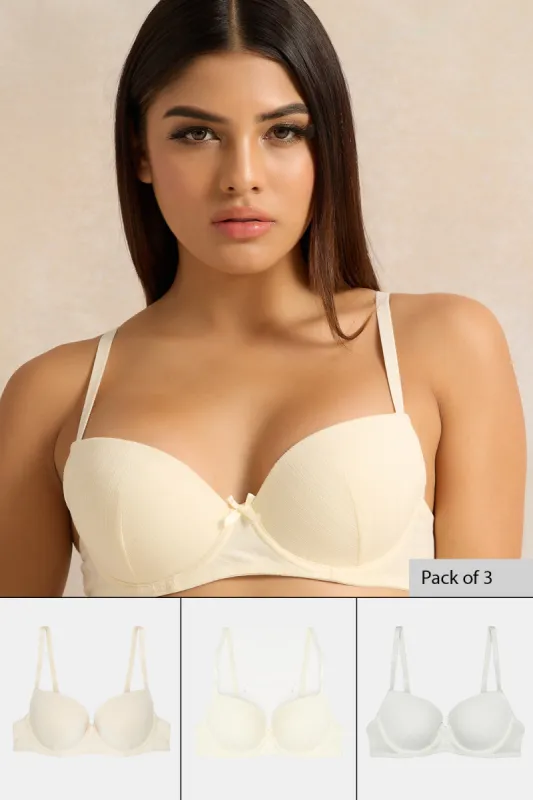 Women Assorted T-Shirt Bra Set (Pack of 3) sold by Redtag