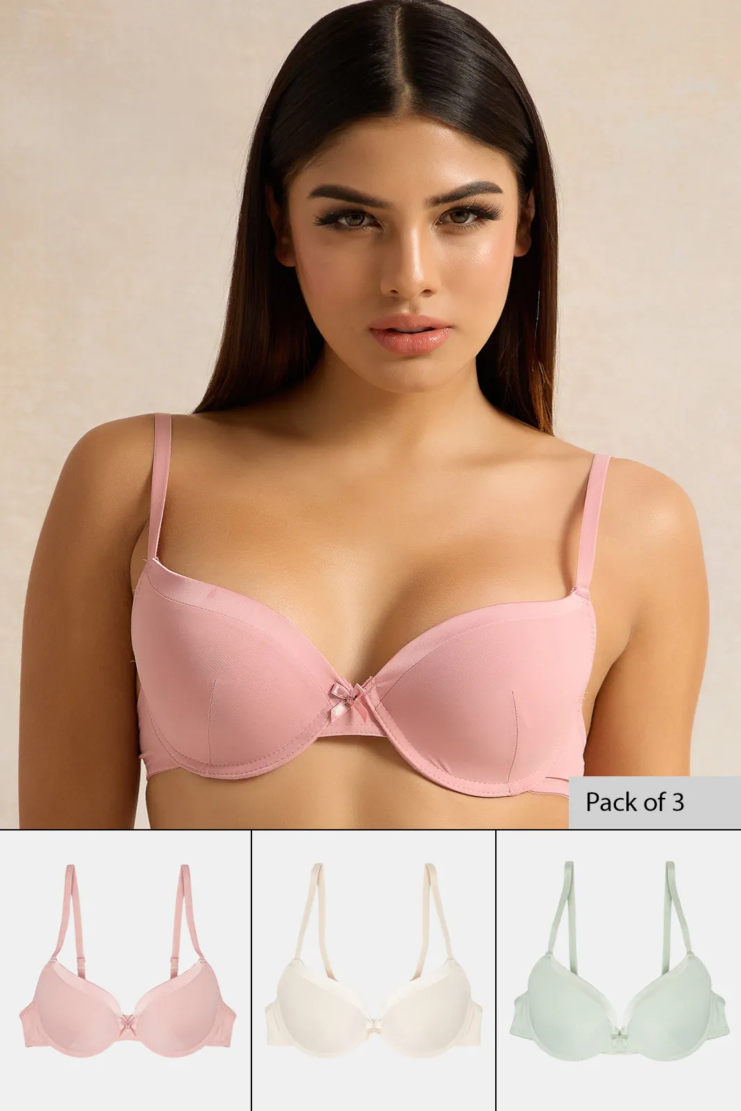 Women Assorted T-Shirt Bra Set (Pack of 3) sold by Redtag