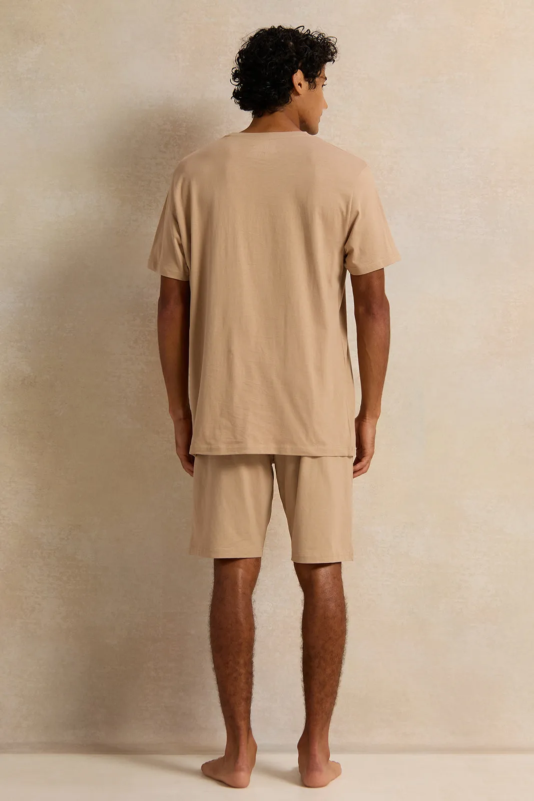 Men Beige Printed Pyjama Set (2 Piece) sold by Redtag product image thumbnail 4