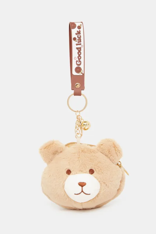 Women Beige Bear Embellished Bag Addon sold by Redtag