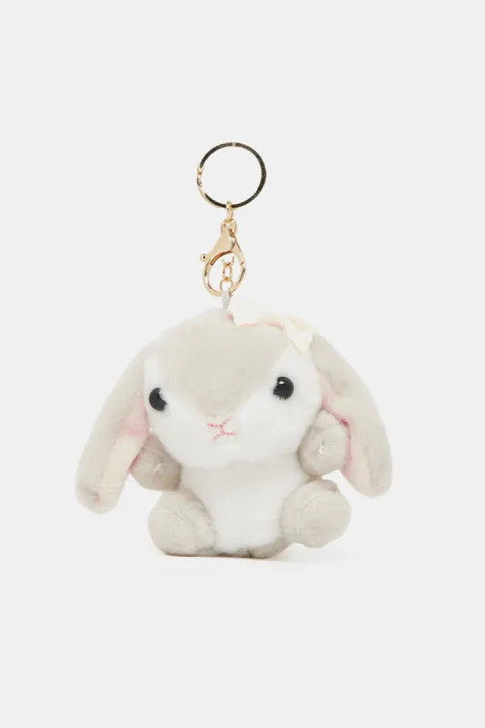 Women Beige Rabbit Embellished Bag Addon sold by Redtag