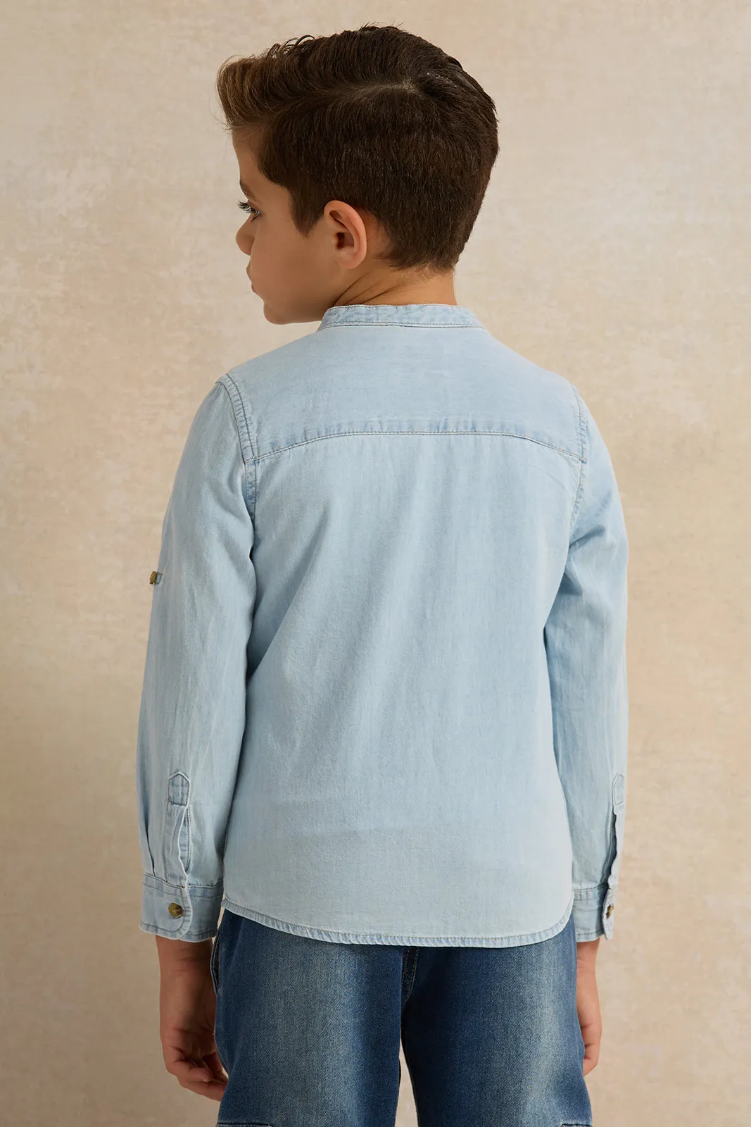 Boys White And Blue Denim Shirt With T-Shirt Set (2 Piece) sold by Redtag product image thumbnail 4