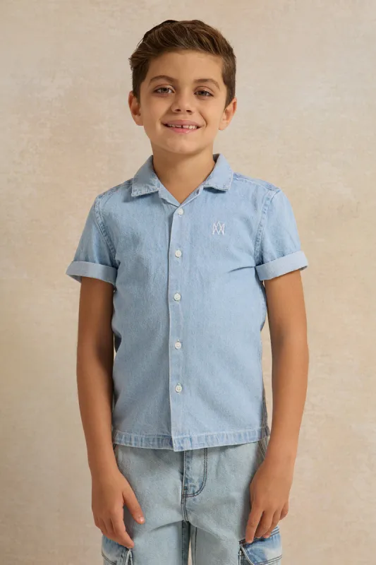 Boys Blue Denim Shirt sold by Redtag