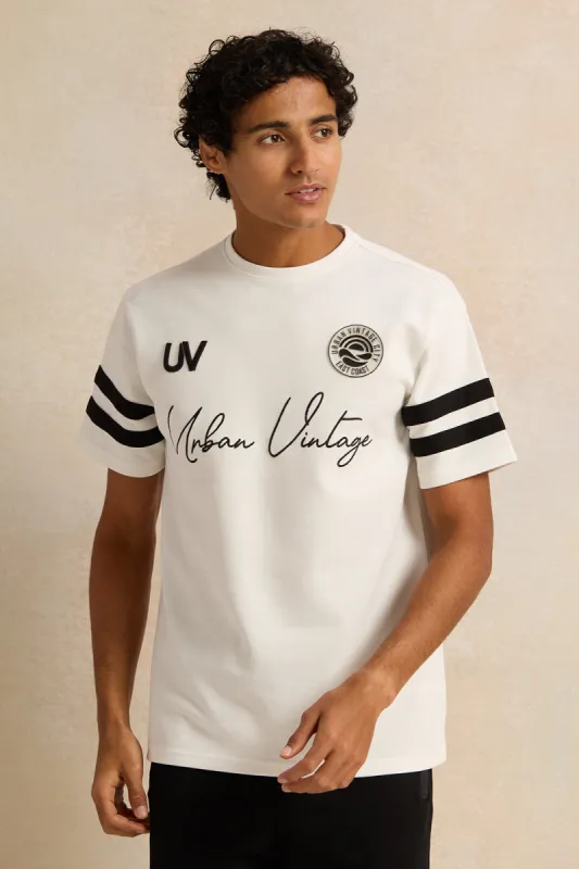 Men White Printed T-Shirt sold by Redtag