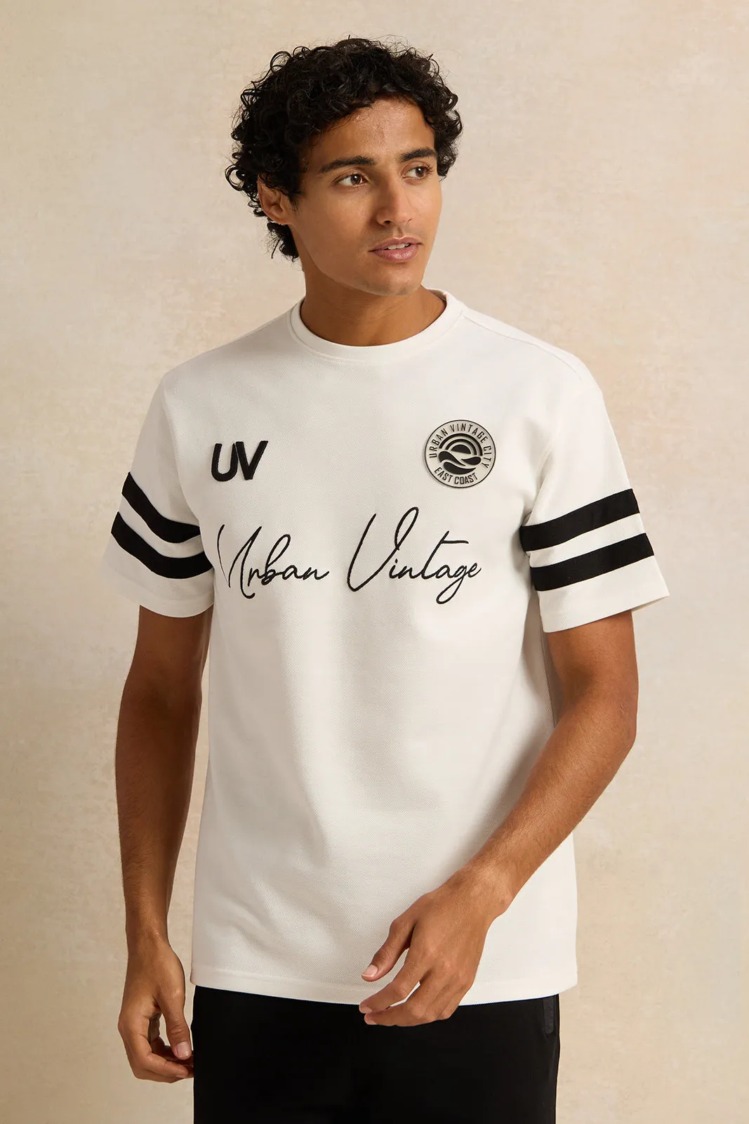 Men White Printed T-Shirt sold by Redtag
