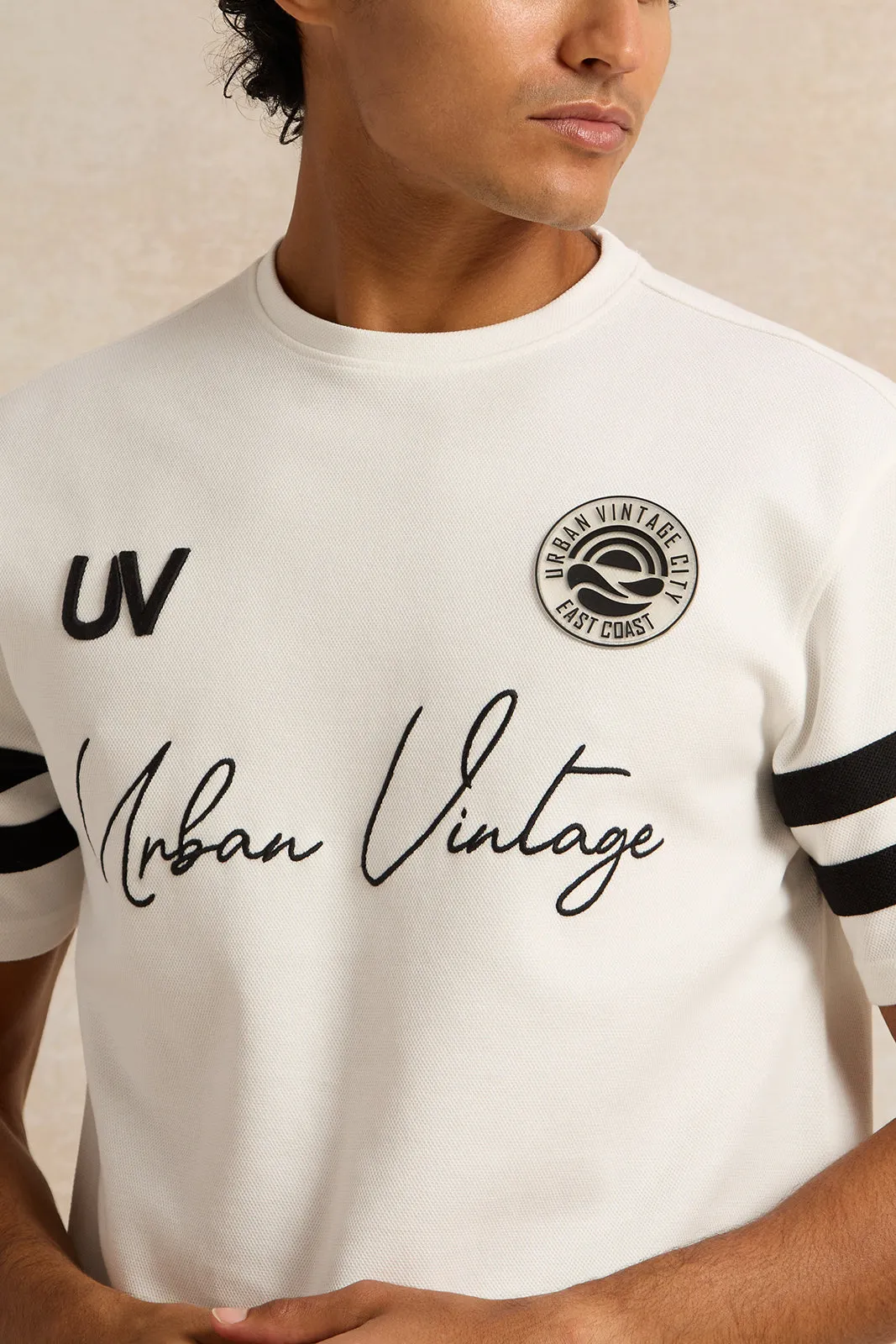 Men White Printed T-Shirt sold by Redtag product image thumbnail 4