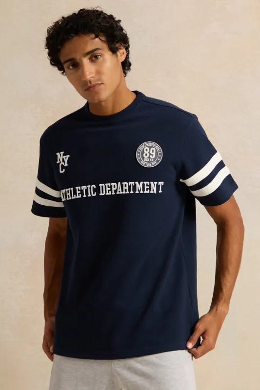 Men Navy Printed T-Shirt sold by Redtag