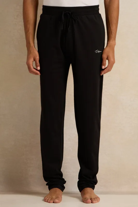Men Black Cuffed Pyjama Bottom sold by Redtag