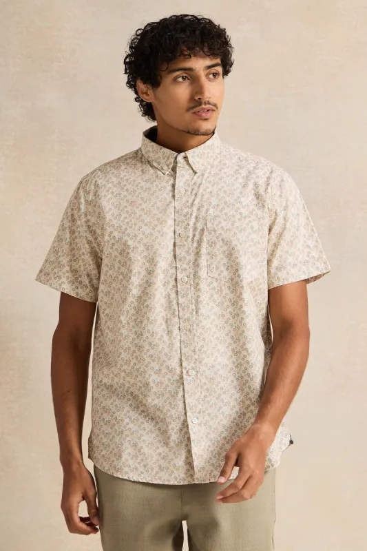 Men White Printed Casual Shirt sold by Redtag