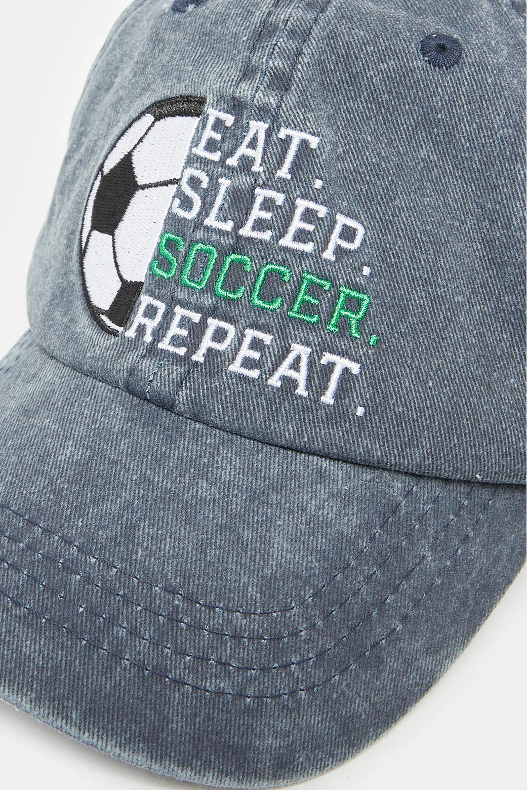 Boys Grey Denim Embroidered Cap sold by Redtag product image thumbnail 2