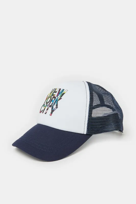 Boys Navy Embellished Cap sold by Redtag