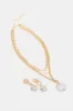 Women Gold Embellished Necklace And  Earrings (3 Piece) sold by Redtag