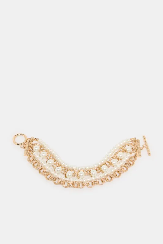 Women Gold Embellished Bracelet sold by Redtag