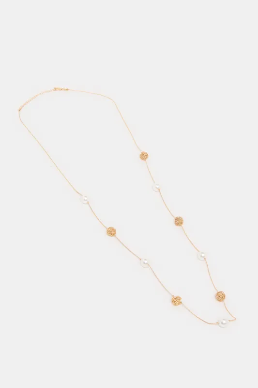 Women Gold Embellished Necklace sold by Redtag