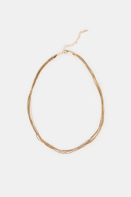 Women Gold Embellished Necklace sold by Redtag