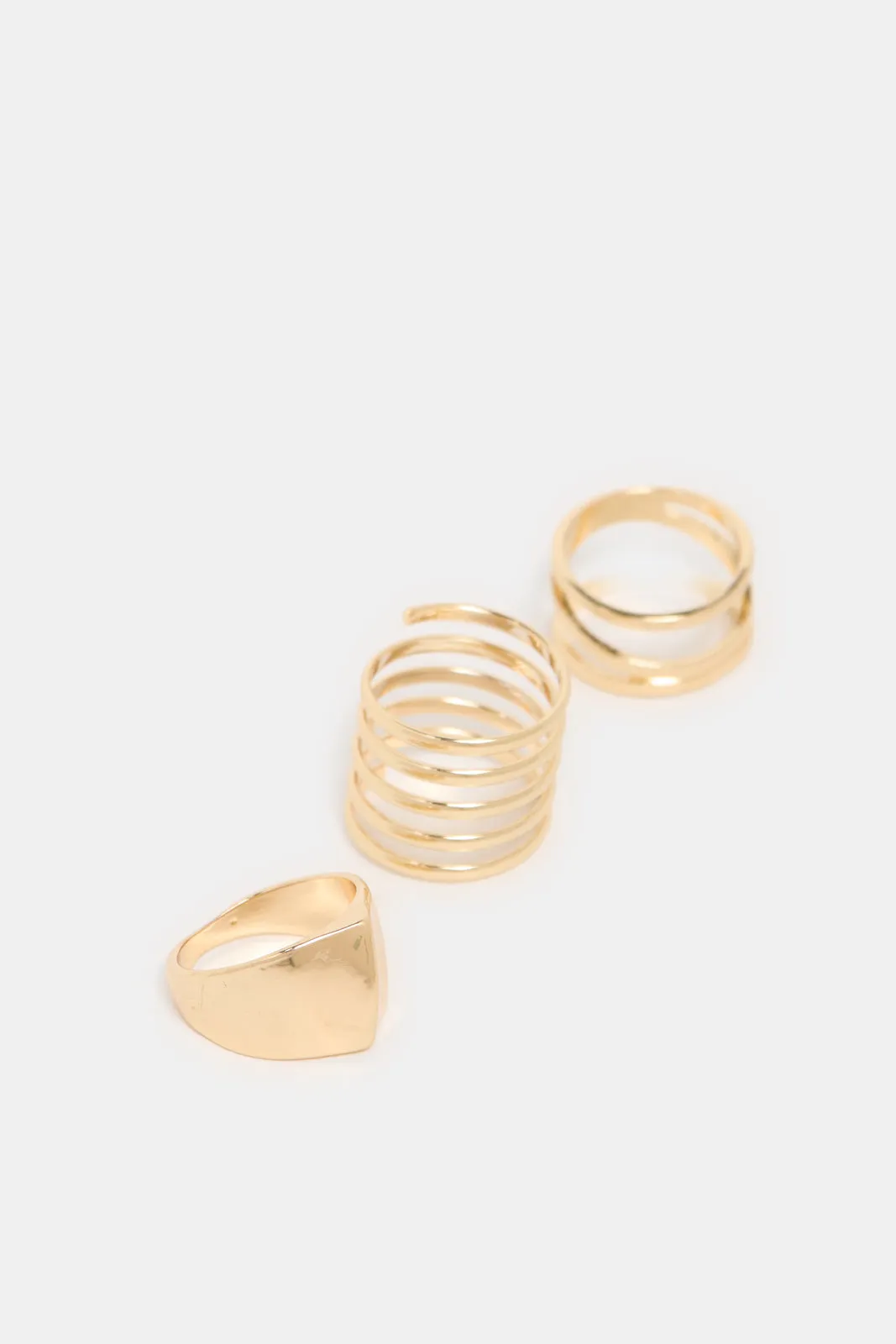 Women Gold Embellished Rings (3 Piece) sold by Redtag