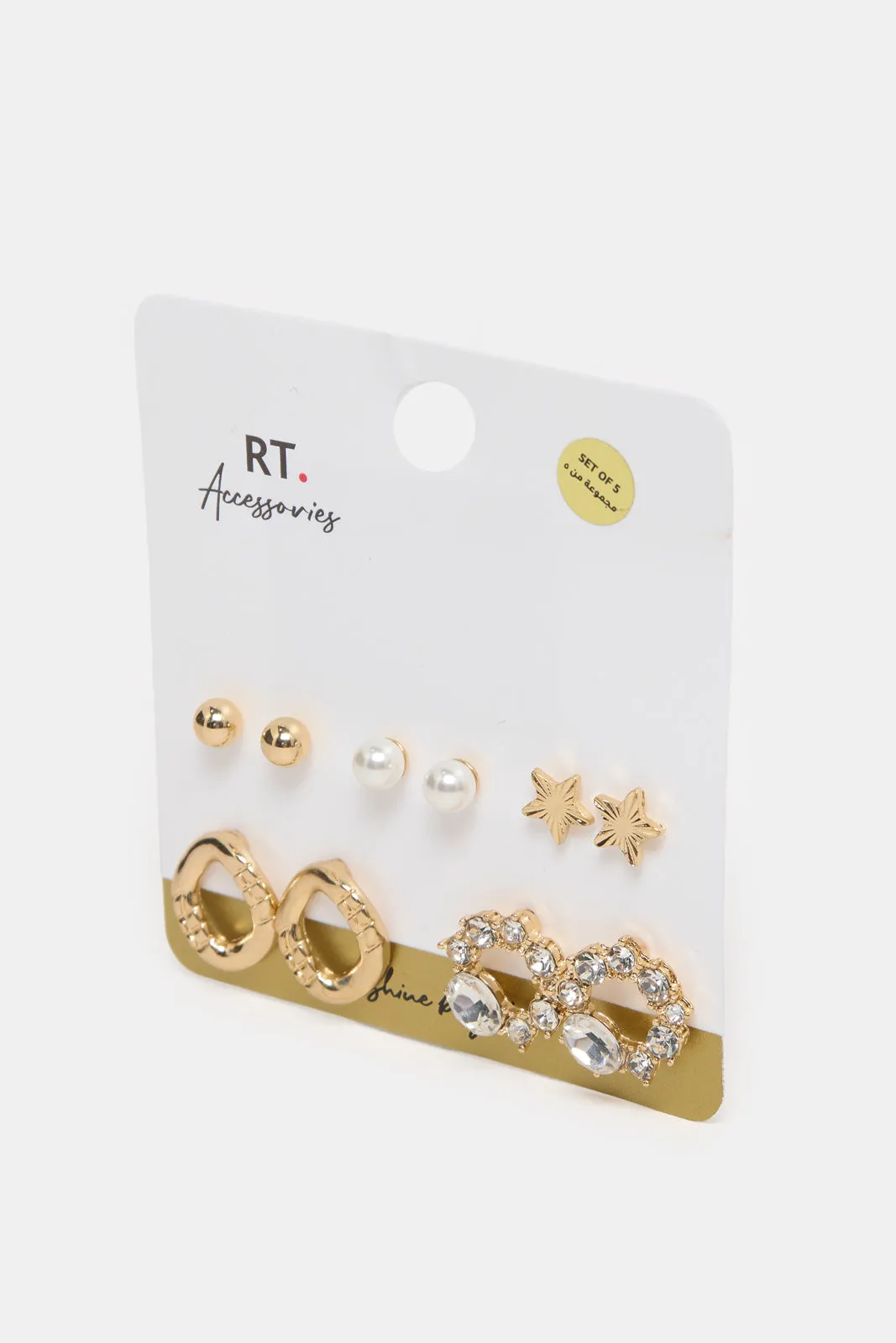 Women Gold Embellished Earrings (10 Pairs) sold by Redtag product image thumbnail 3
