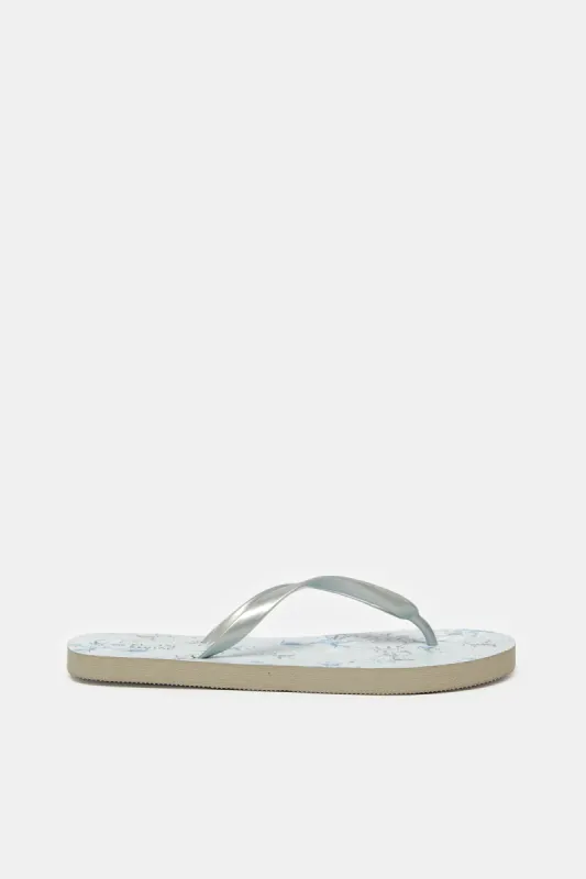 Women Grey Floral Flip-Flop sold by Redtag