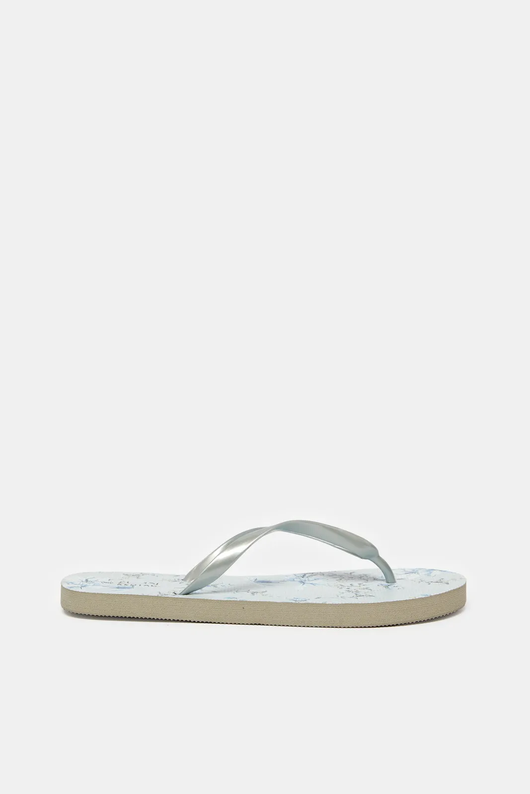 Women Grey Floral Flip-Flop sold by Redtag