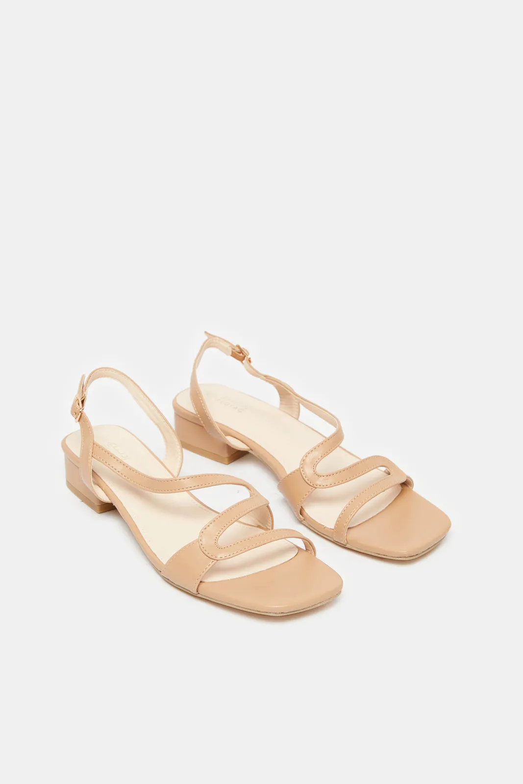 Women Taupe Block Heel Sandal sold by Redtag product image thumbnail 2