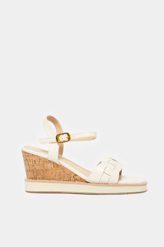 Women Beige Wedge Sandals sold by Redtag