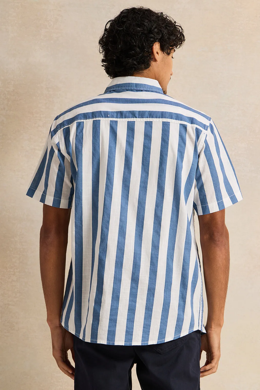 Men Blue Casual Shirt sold by Redtag product image thumbnail 3