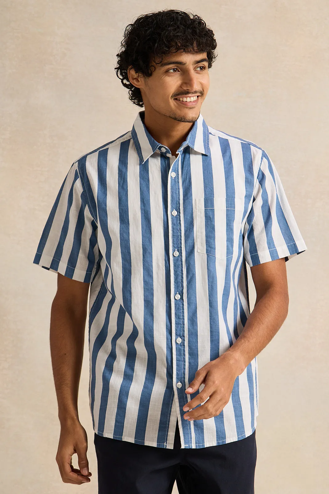 Men Blue Casual Shirt sold by Redtag