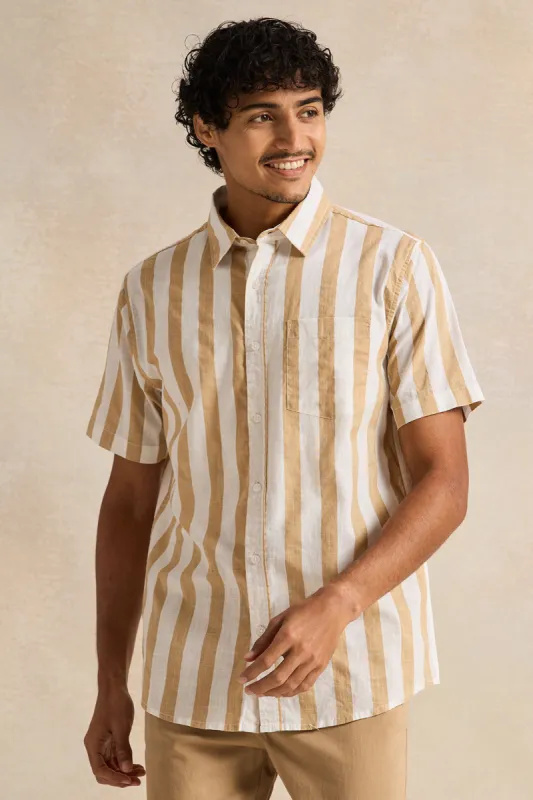 Men Beige Casual Shirt sold by Redtag