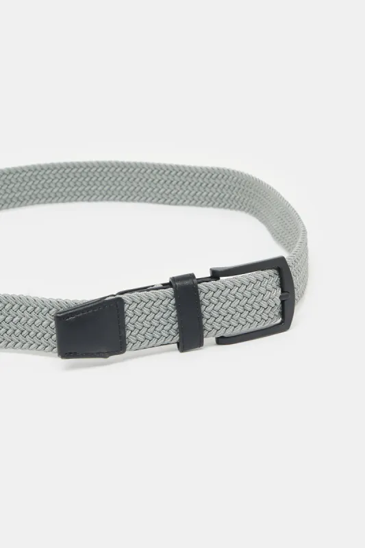 Men Grey Elastic Belt sold by Redtag