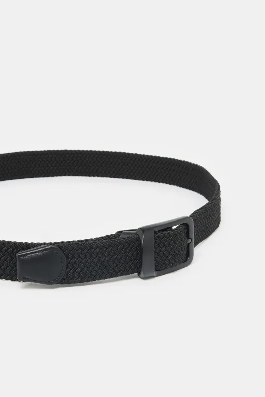 Men Black Elastic Belt sold by Redtag