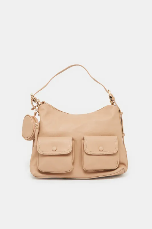 Women Tan Messenger Bag sold by Redtag