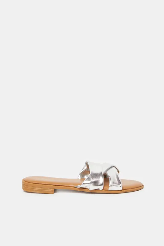 Women Silver Mesh Mule sold by Redtag