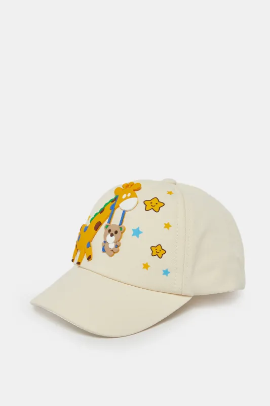 Boys Beige Embellished Cap sold by Redtag