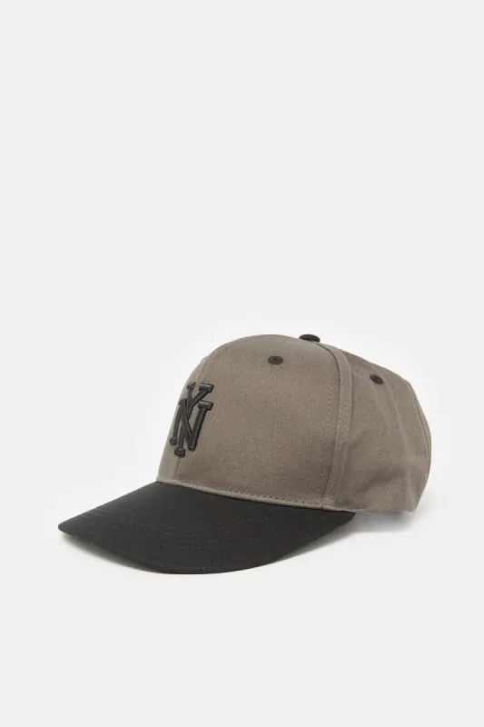 Boys Black And Grey Embellished Cap sold by Redtag