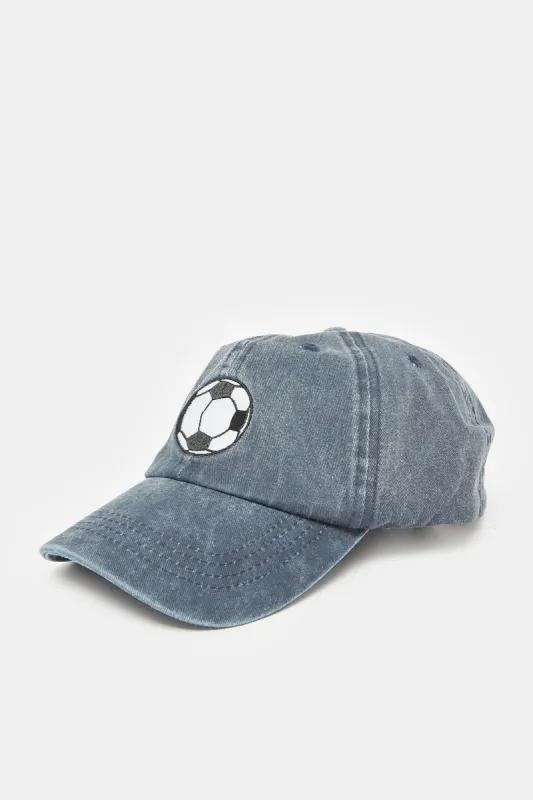 Boys Blue Ball Embellished Cap sold by Redtag