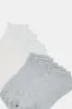 Women White And Grey Basic Ankle Socks (10 Pairs) sold by Redtag