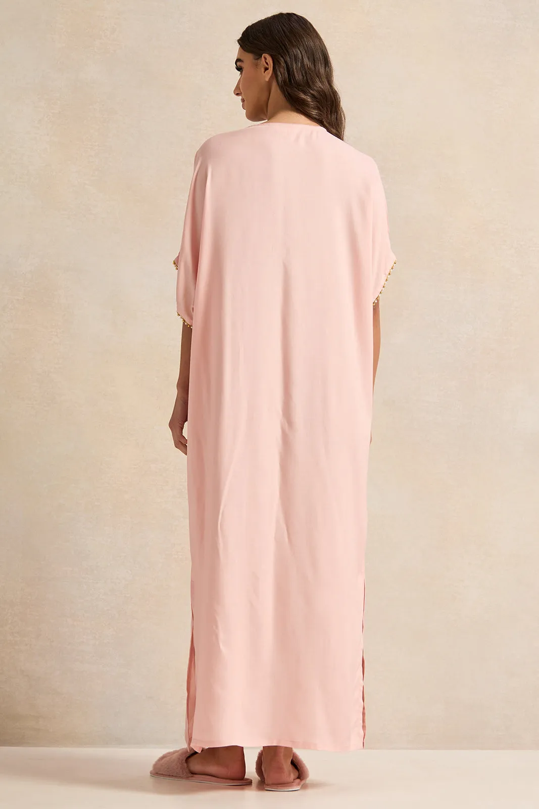 Women Pink Embellished Neck Lace Nightgown sold by Redtag product image thumbnail 3