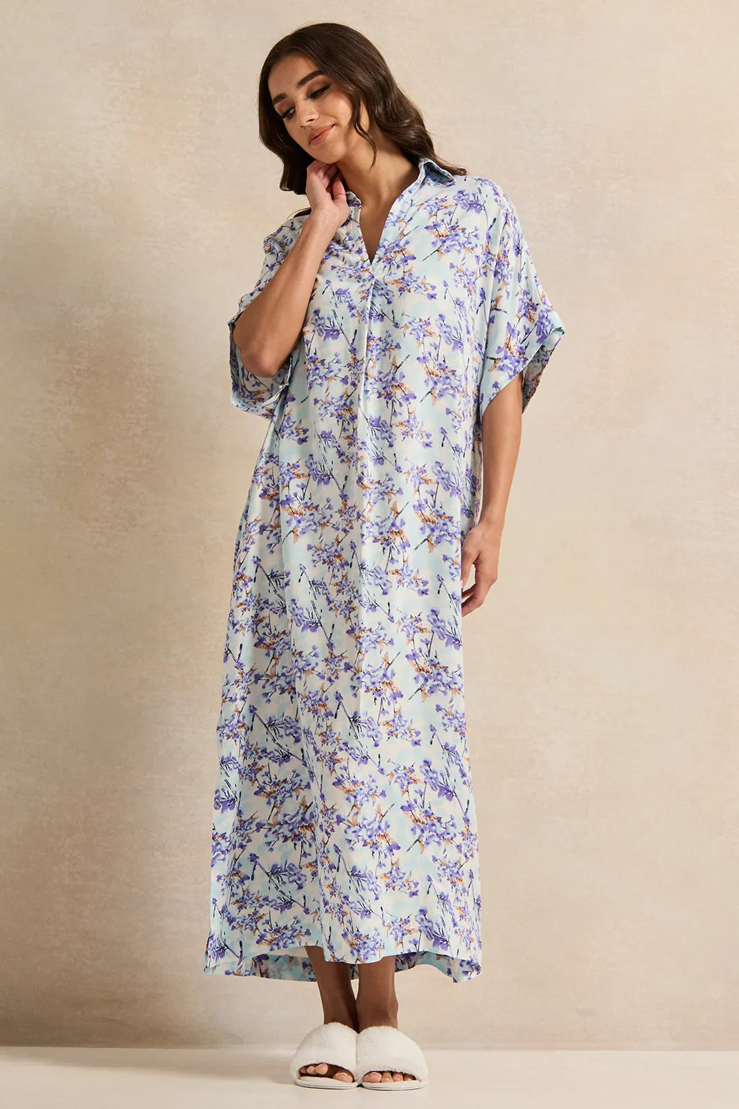 Women Assorted Kaftan Short Sleeves Nightgown sold by Redtag