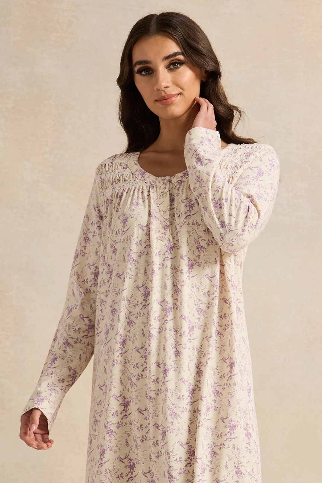 Women Pink Printed Printed Knitted Nightgown sold by Redtag product image thumbnail 2
