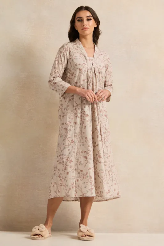Women Assorted Printed 3/4 Sleeve Nightgown sold by Redtag
