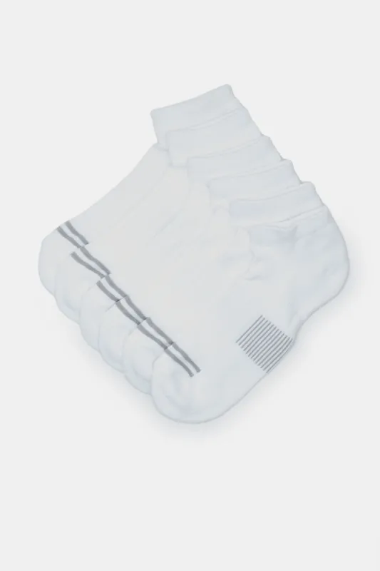 Men White Printed Ankle Socks (Pack Of 3) sold by Redtag