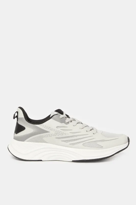 Men White Material Block Trainer sold by Redtag