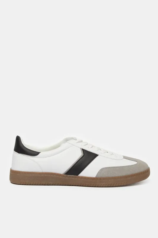 Men White Material Block Sneakers sold by Redtag